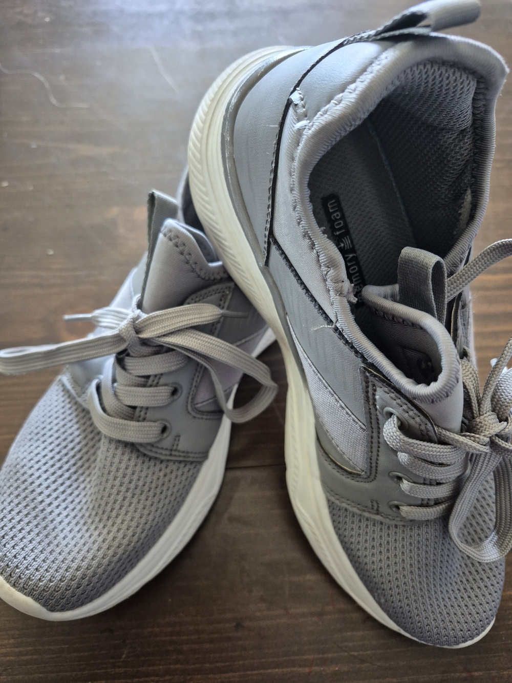 Lucky Step Gray Mesh Athletic Sneakers - Comfortable Everyday Play, 8
